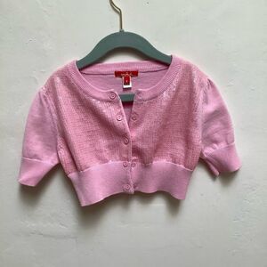 BARBIE PINK SWEATER SEQUINS CARDIGAN SIZE 6 GIRLS